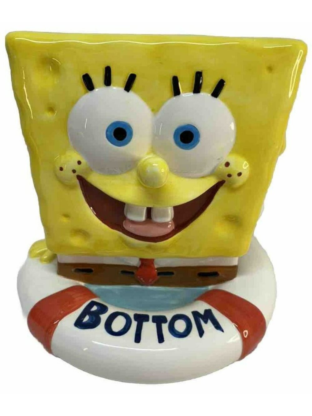 VTG 2003 Nickelodeon Spongebob Squarepants Ceramic Coin Piggy Bank Bikini Bottom
